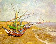 Vincent Van Gogh Fishing Boats on the Beach at Saintes-Maries USA oil painting artist